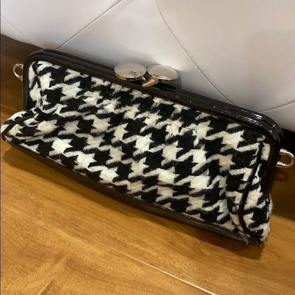 Black and white cloth clutch